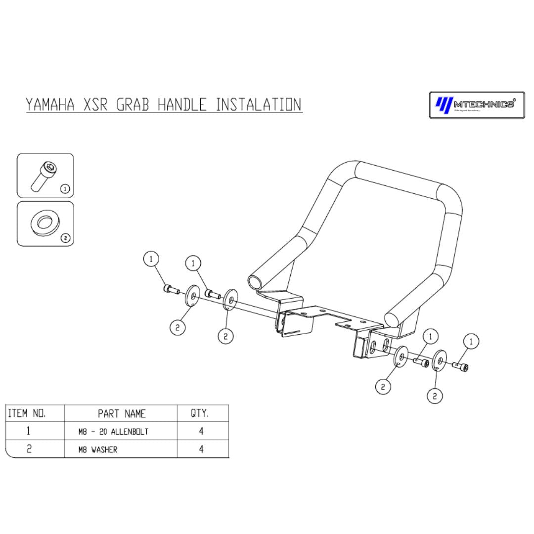 YAMAHA XSR 155 GRAB HANDLE