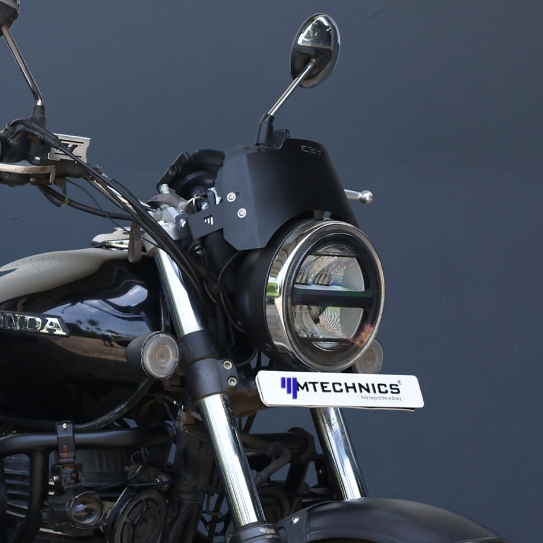 H'NESS  CB 350 METAL VISOR ( BLACK )