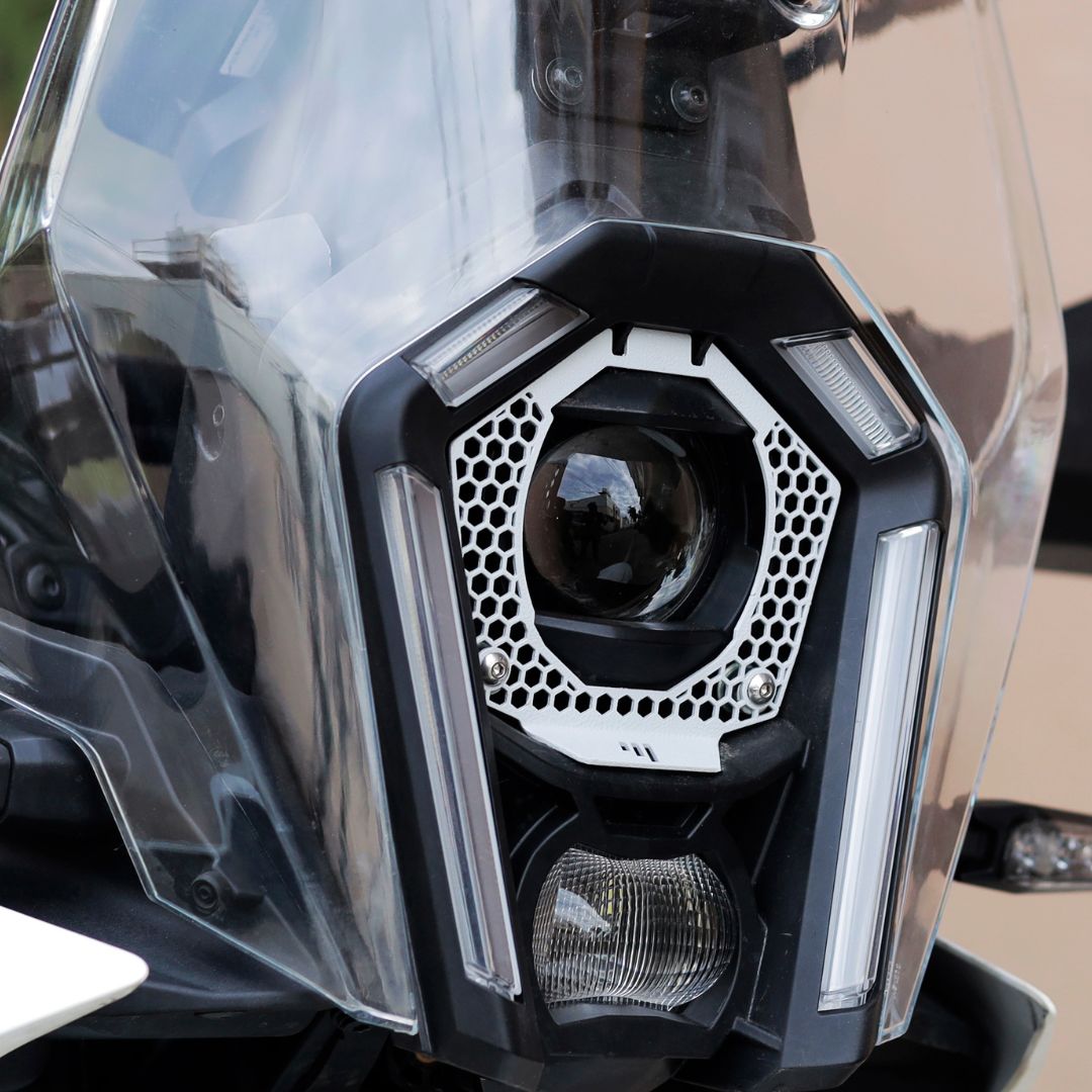 2025 adv 250/390 headlight protection grill silver 