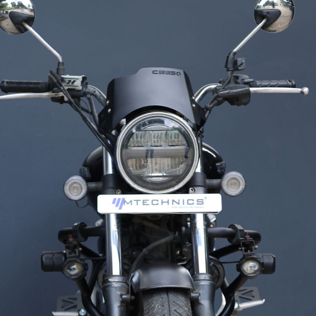 H'NESS  CB 350 METAL VISOR ( BLACK )