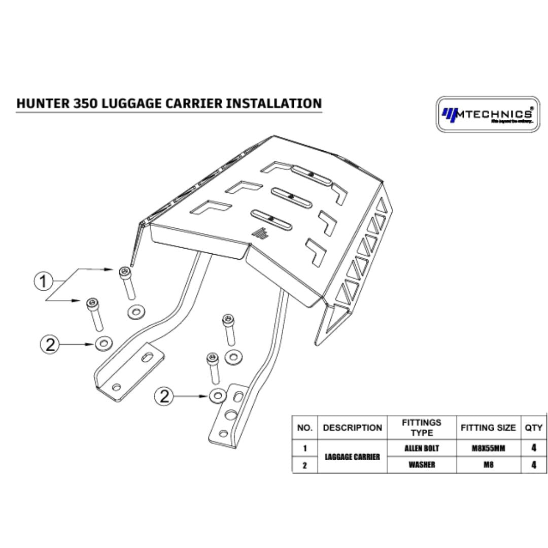 hunter 350 luggage carrier 