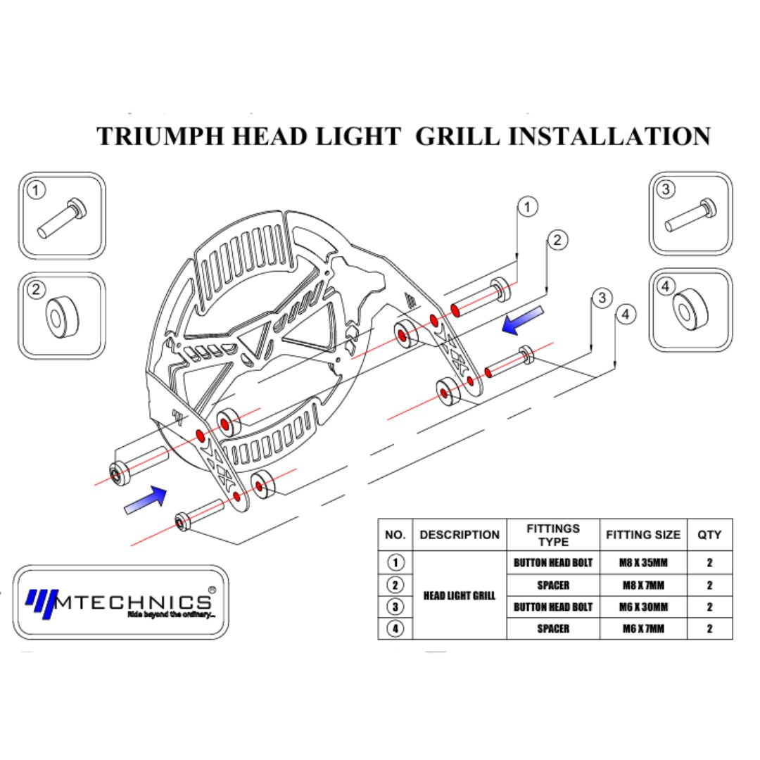 triumph headlight grill 