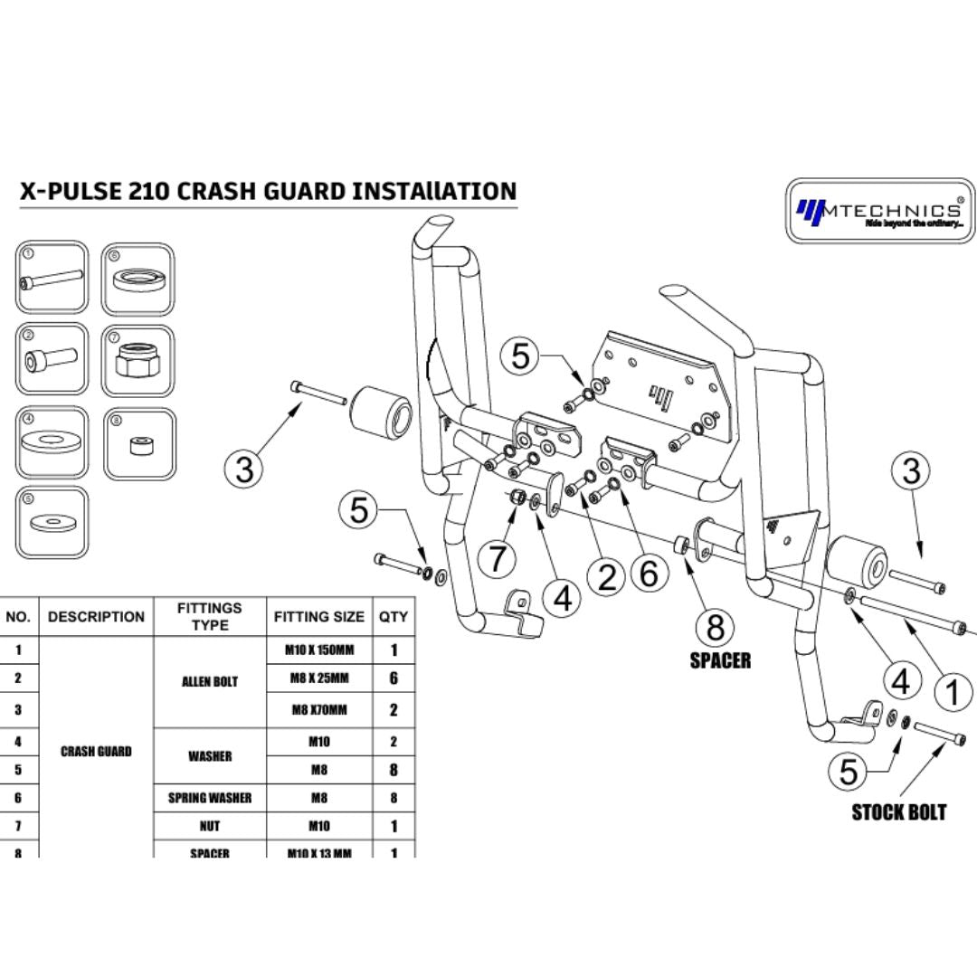 xpulse 210 crash guard 